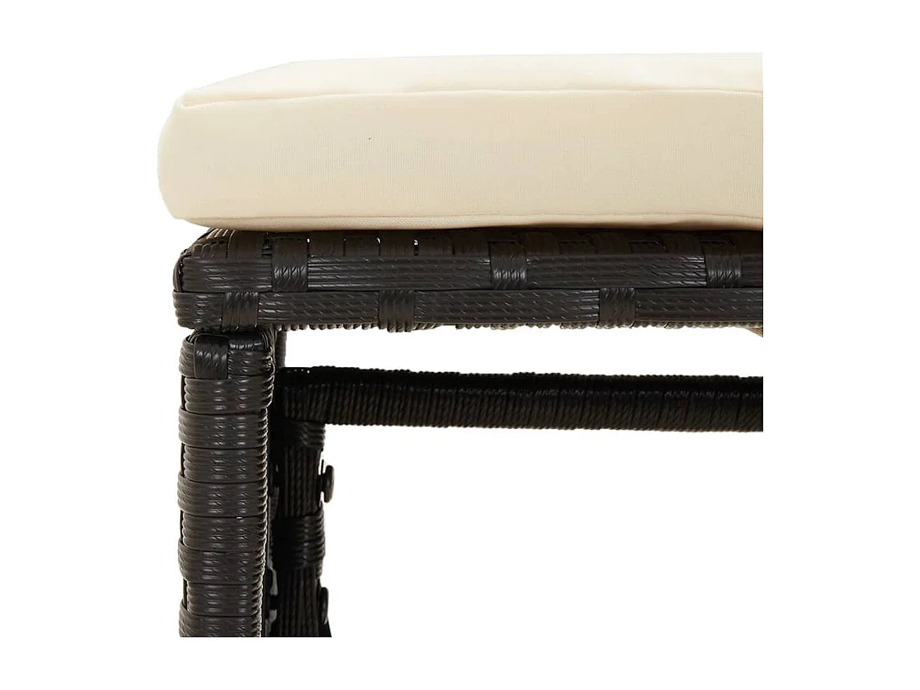 Salon de jardin 6 pcs avec coussins Noir Résine tressée