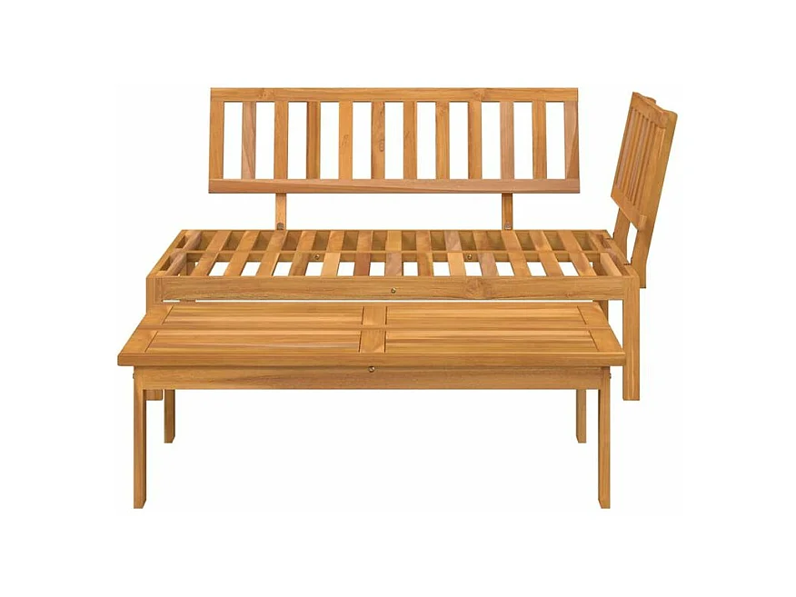 Salon de jardin palette 2 pcs bois massif d'acacia