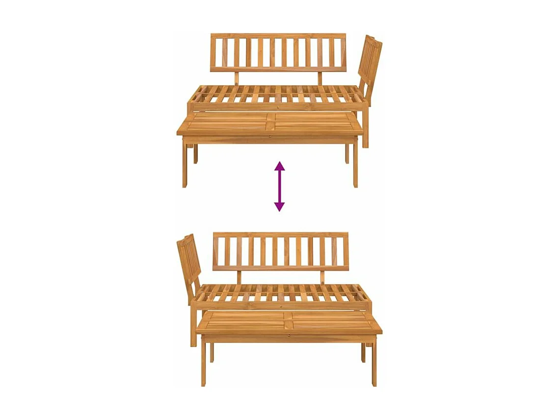 Salon de jardin palette 2 pcs bois massif d'acacia