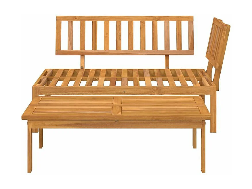 Salon de jardin palette 2 pcs bois massif d'acacia