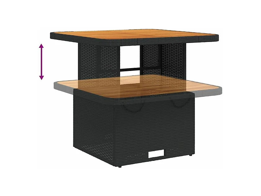 Canapés de jardin 2 pcs avec coussins Noir Résine tressée