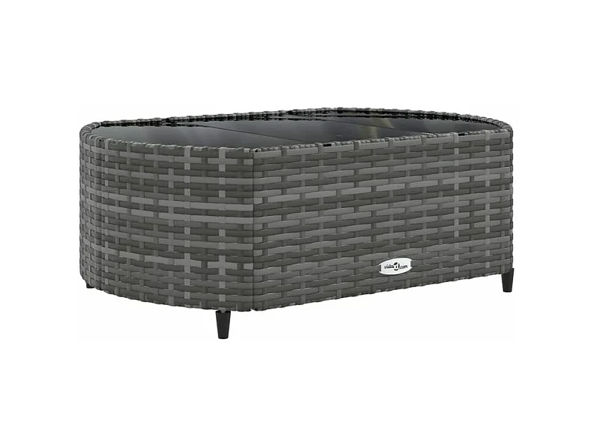 Salon de jardin 4 pcs avec coussins gris résine tressée