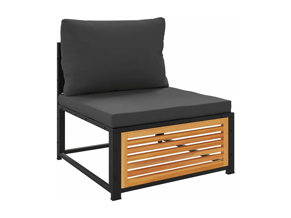 Salon de jardin avec coussins 3 pcs bois massif d'acacia