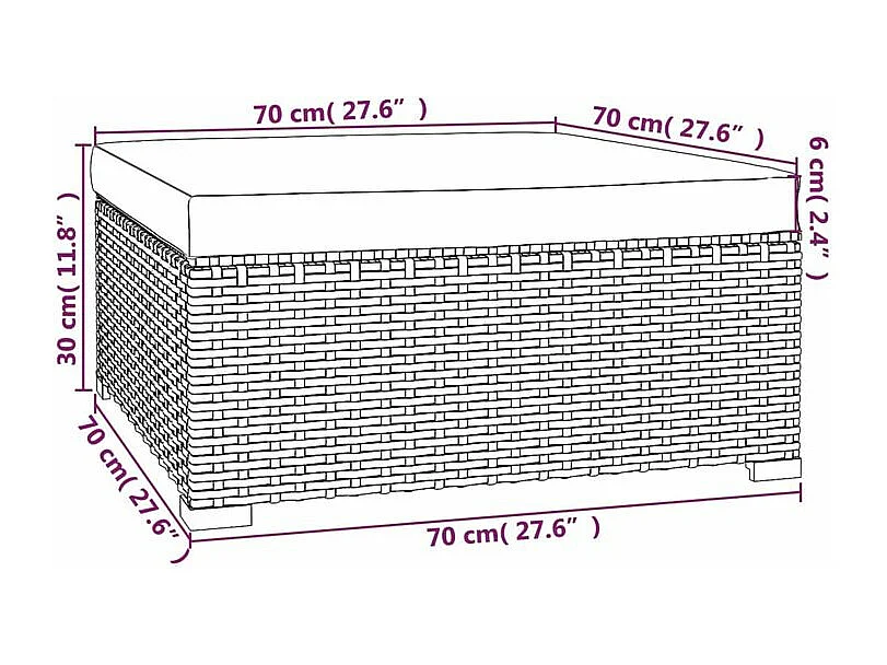 Salon de jardin 4 pcs avec coussins Résine tressée Noir