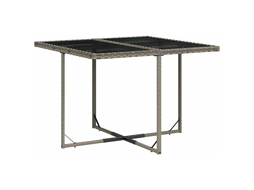 Ensemble à manger de jardin 5 pcs coussins gris résine tressée