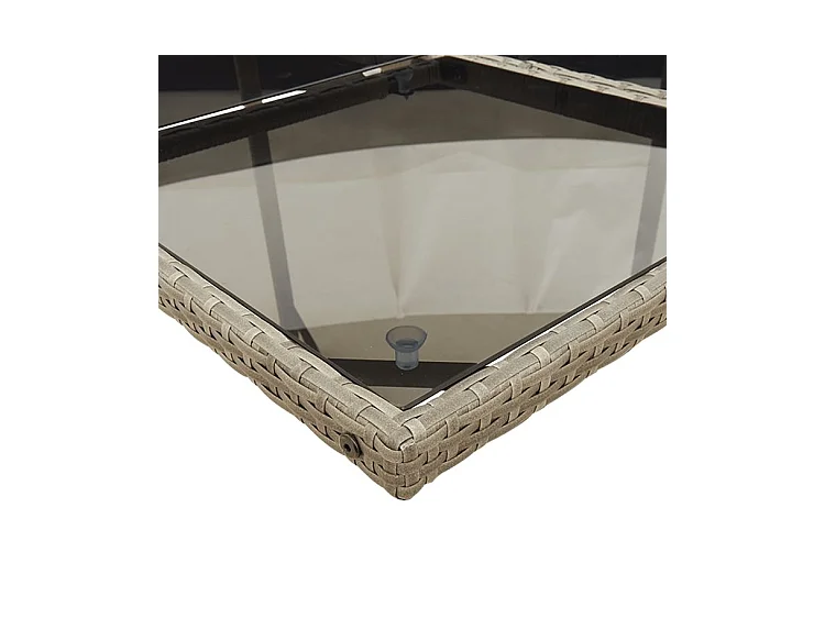 Ensemble à manger de jardin 5 pcs coussins gris résine tressée