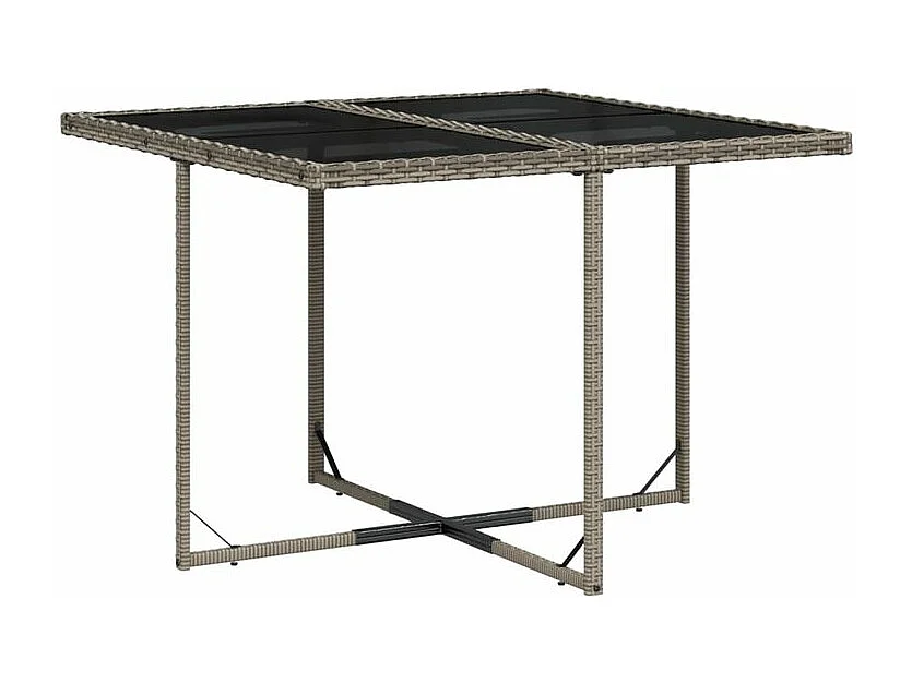 Ensemble à manger de jardin 5 pcs coussins gris résine tressée