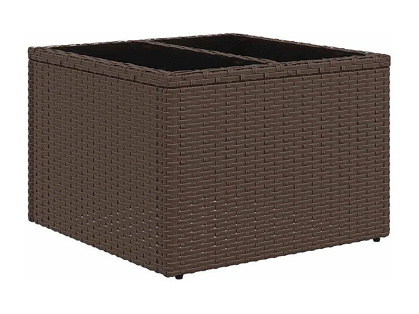 Salon de jardin et coussins 11 pcs marron résine tressée