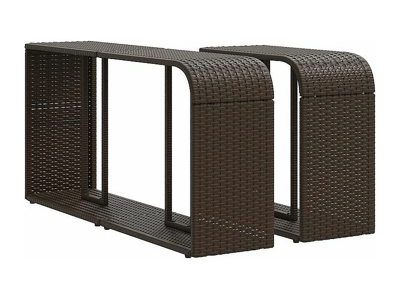 Salon de jardin et coussins 11 pcs marron résine tressée