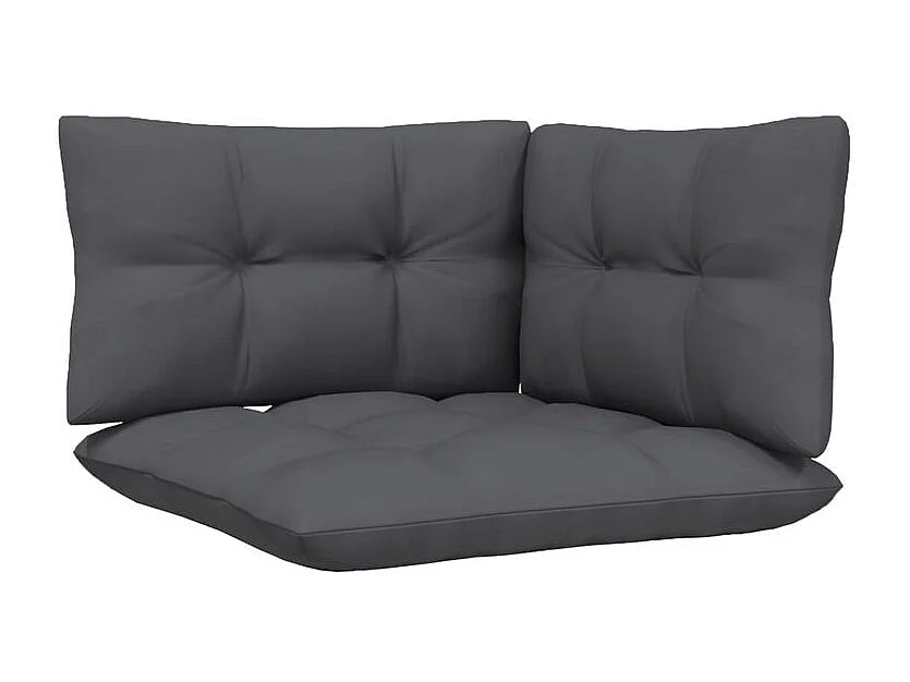 Salon de jardin 3 pcs avec coussins anthracite Bois de pin