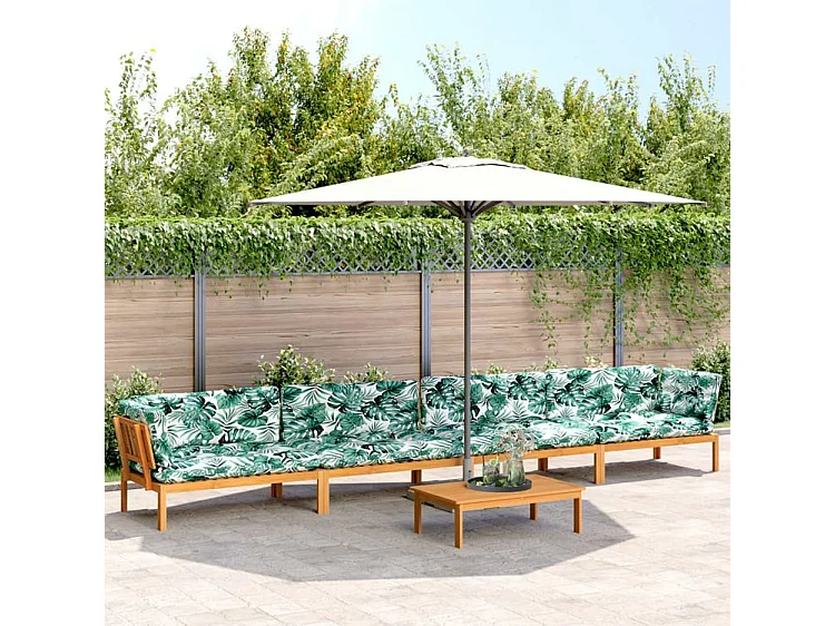 Salon palette de jardin avec coussins 5pcs bois d'acacia massif
