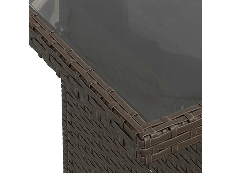 Salon de jardin avec coussins 5 pcs marron résine tressée