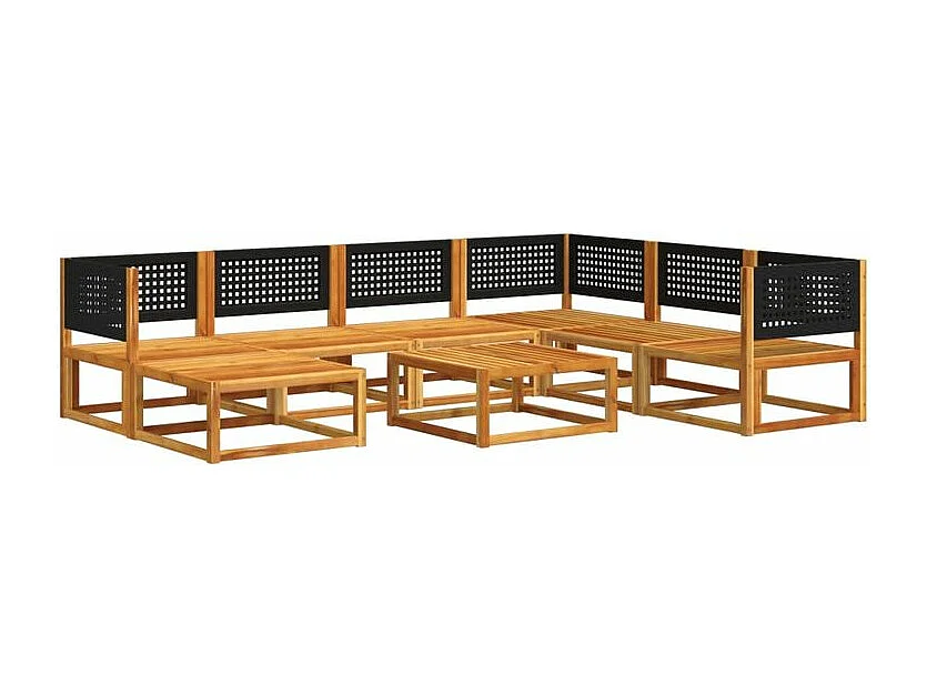 Salon de jardin avec coussins 8 pcs bois massif d'acacia