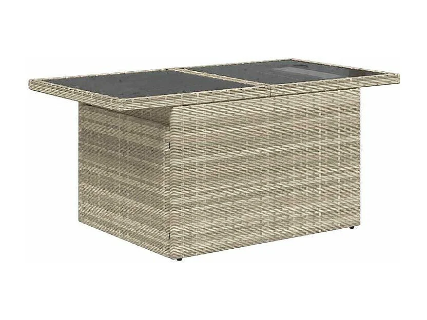 Salon de jardin avec coussins 10 pcs gris clair résine tressée