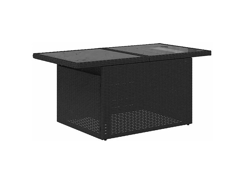 Salon de jardin 10 pcs avec coussins noir résine tressée