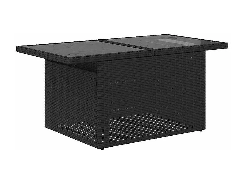 Salon de jardin 10 pcs avec coussins noir résine tressée