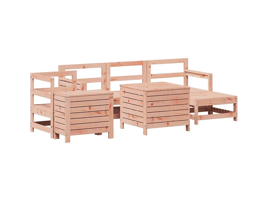 Salon de jardin 7 pcs bois massif sapin de douglas