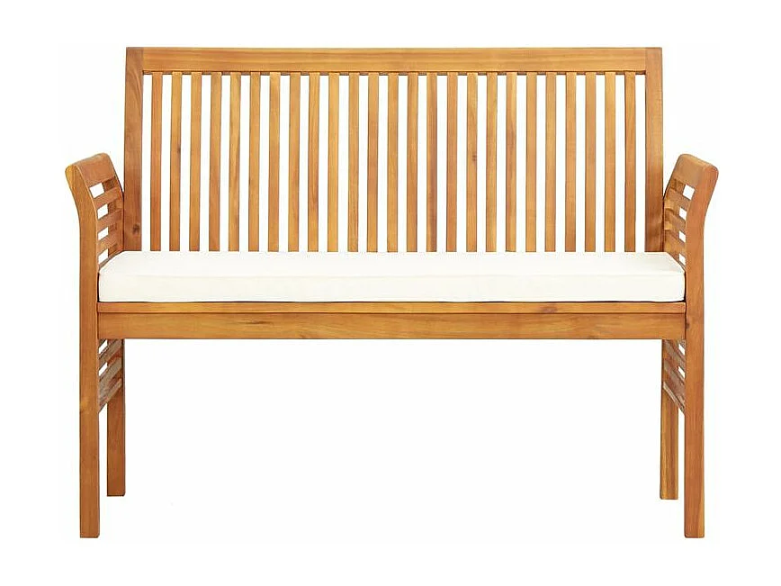 Ensemble à dîner d'extérieur 3 pcs et coussins Acacia solide