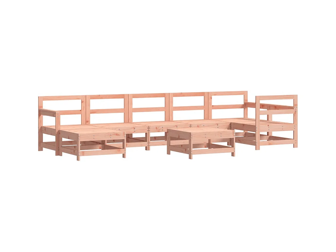 Salon de jardin 8 pcs avec coussins bois massif douglas