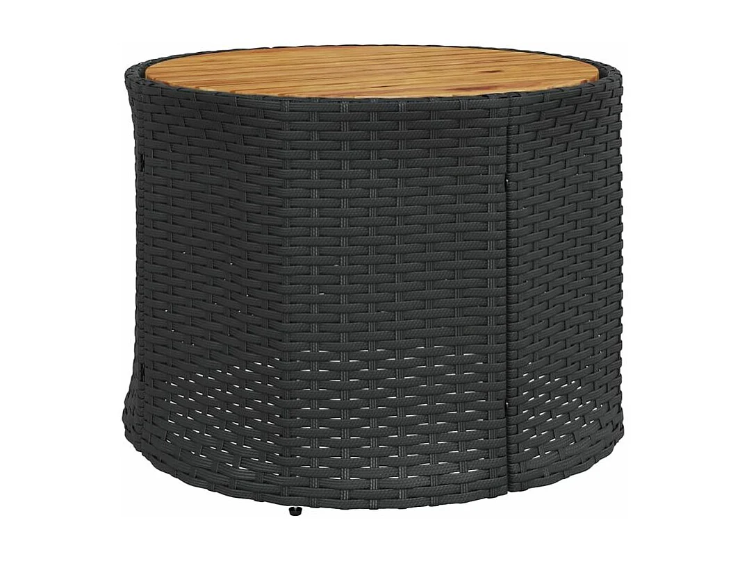 Salon de jardin 3 pcs demi-rond noir résine tressée