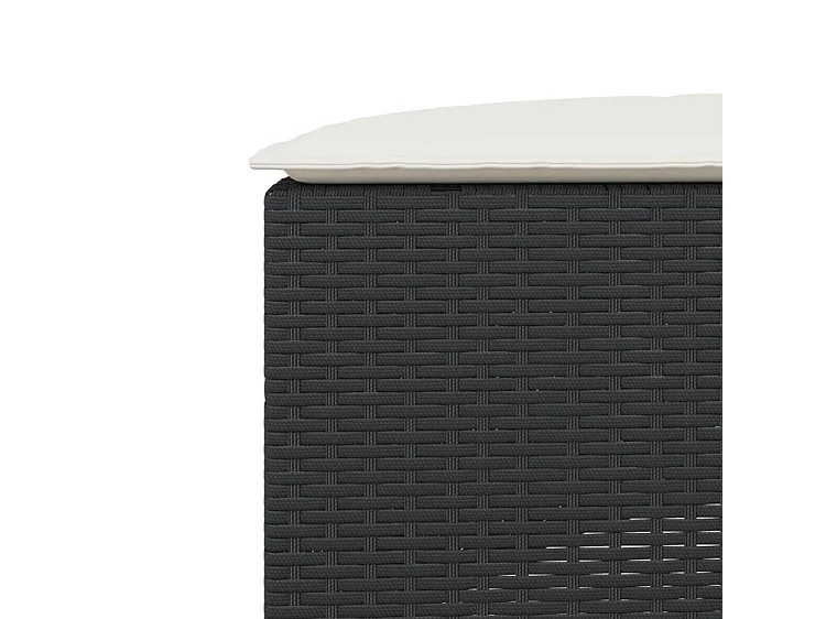 Salon de jardin 3 pcs demi-rond noir résine tressée