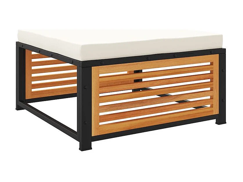 Salon de jardin avec coussins 9 pcs bois massif d'acacia