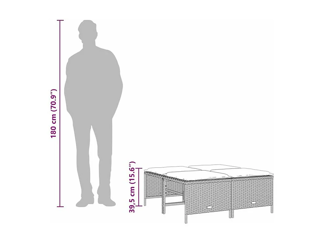 Salon de jardin avec coussins 5 pcs beige résine tressée