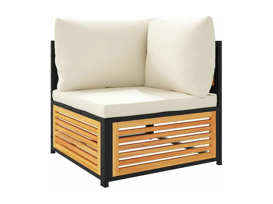 Salon de jardin avec coussins 6 pcs bois d'acacia solide