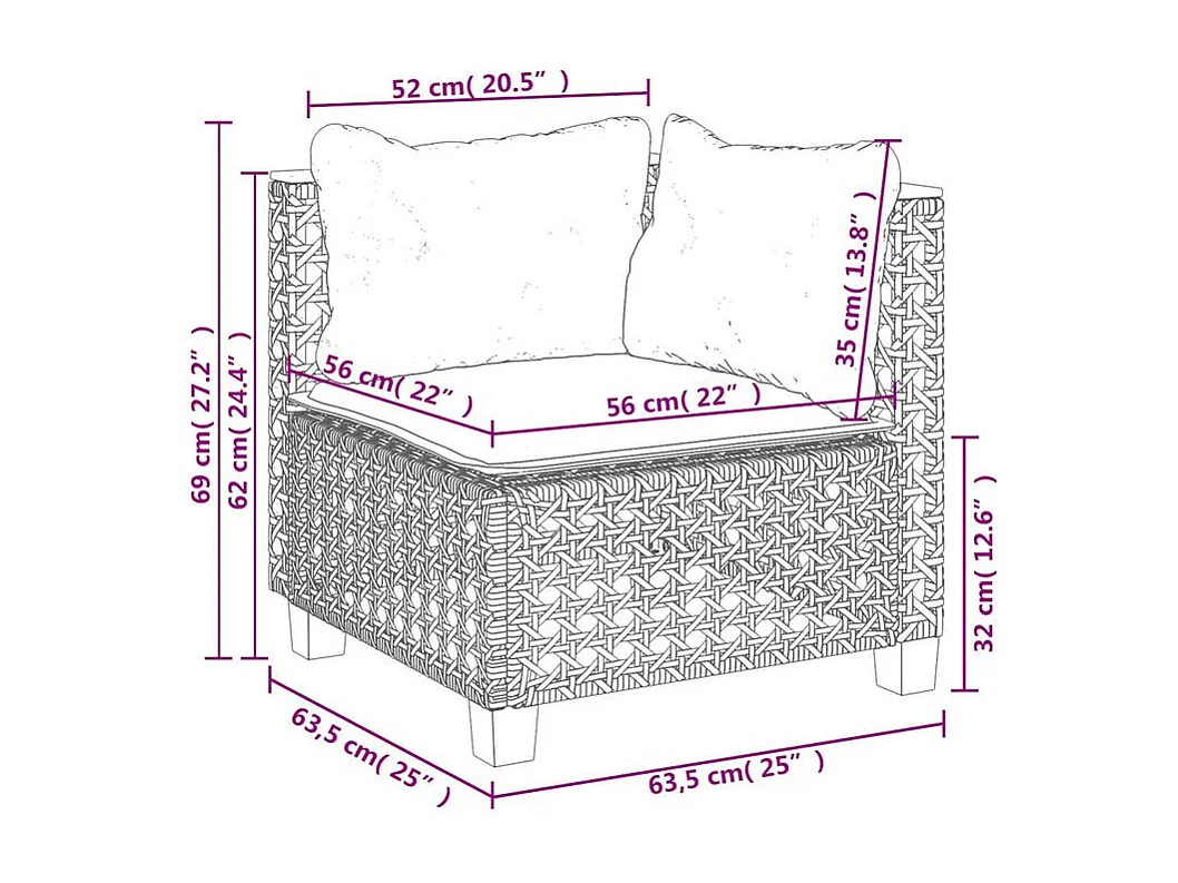 Salon de jardin avec coussins 8 pcs beige résine tressée