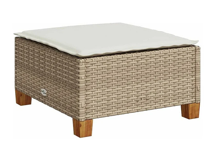 Salon de jardin avec coussins 4 pcs beige résine tressée