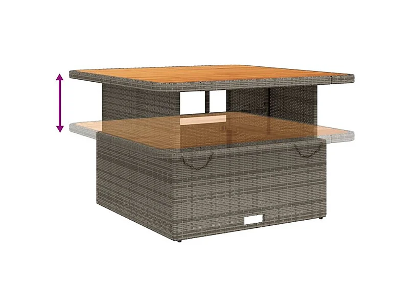 Ensemble à manger de jardin 5 pcs coussins gris résine tressée