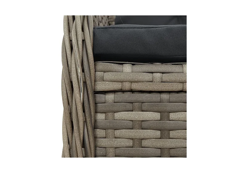 Ensemble à manger de jardin 5 pcs coussins gris résine tressée