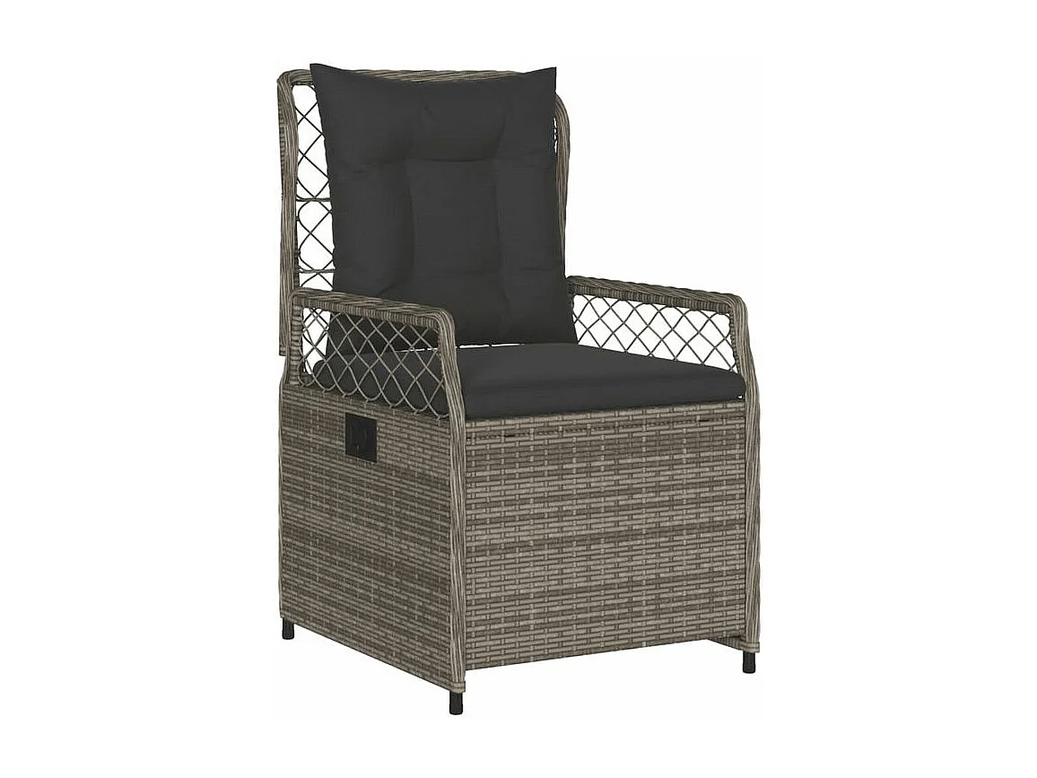 Ensemble à manger de jardin 5 pcs coussins gris résine tressée