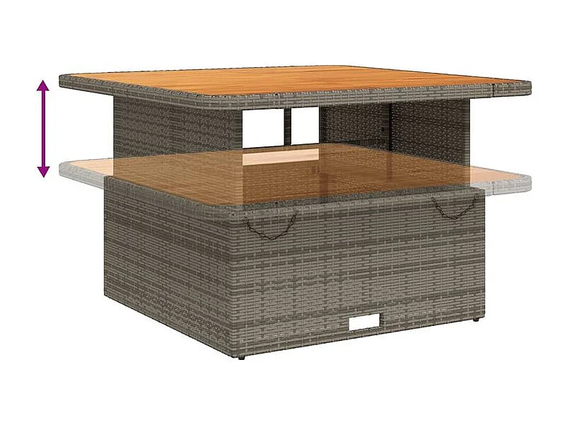 Ensemble à manger de jardin 5 pcs coussins gris résine tressée