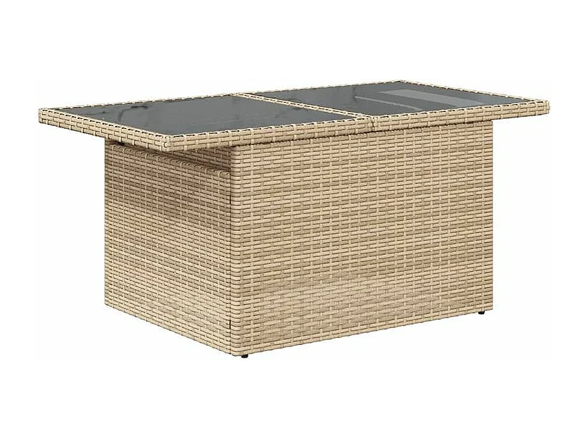 Salon de jardin avec coussins 6 pcs beige résine tressée
