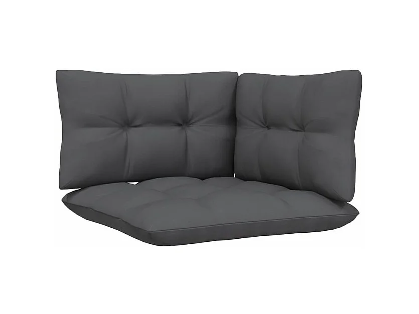 Canapé 2 places de jardin avec coussins anthracite Bois de pin