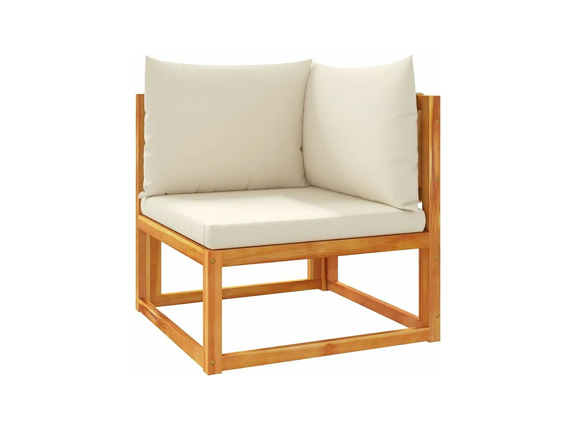 Salon de jardin avec coussins 5 pcs Bois d'acacia solide