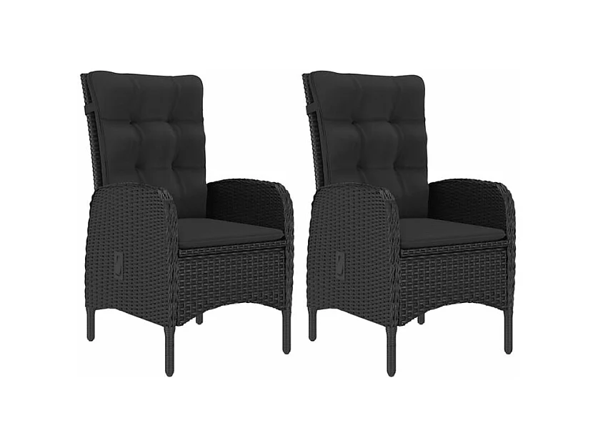 Ensemble de bistro de jardin 3pcs Résine tressée et acacia Noir