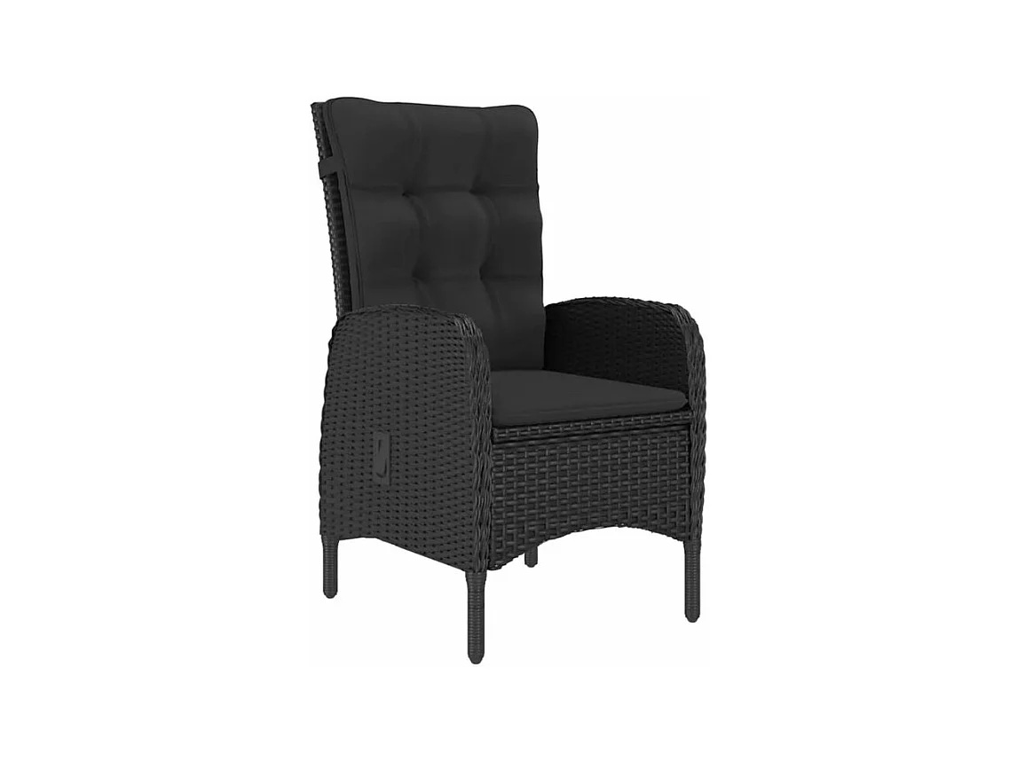 Ensemble de bistro de jardin 3pcs Résine tressée et acacia Noir