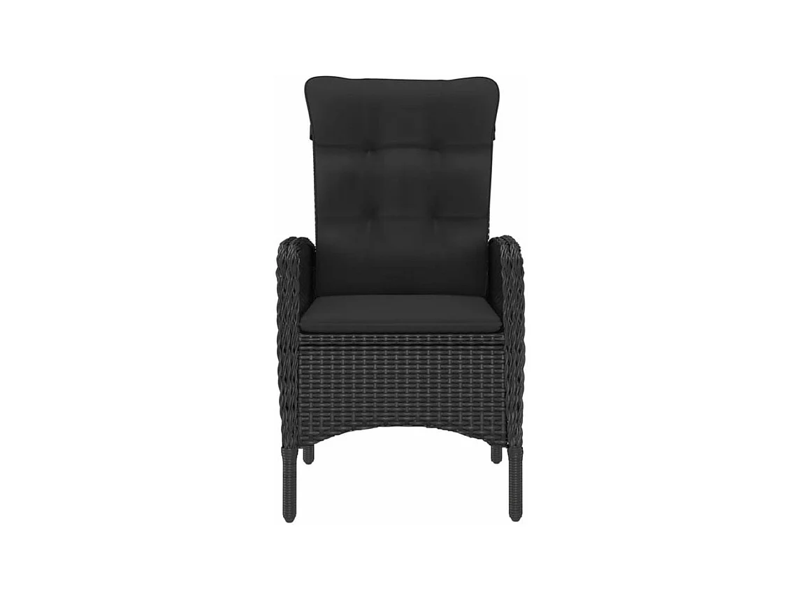 Ensemble de bistro de jardin 3pcs Résine tressée et acacia Noir