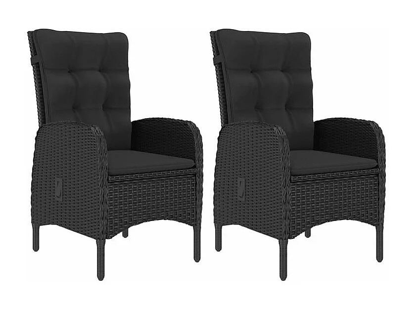 Ensemble de bistro de jardin 3pcs Résine tressée et acacia Noir