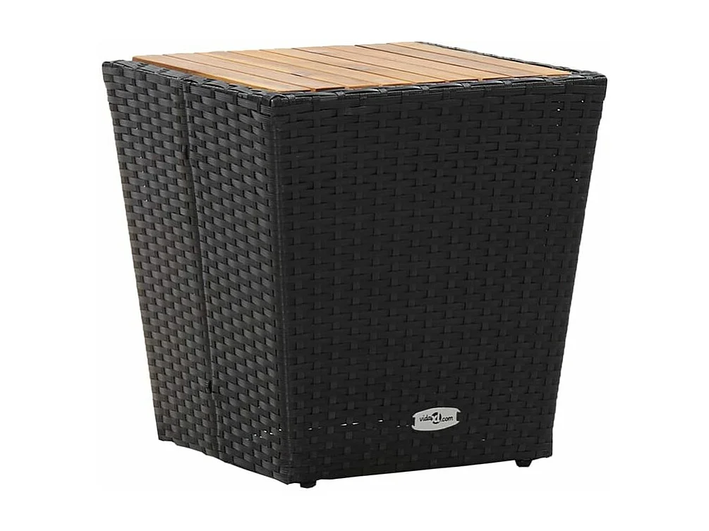 Ensemble de bistro de jardin 3pcs Résine tressée et acacia Noir