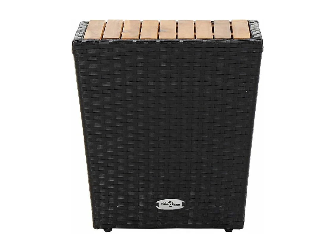 Ensemble de bistro de jardin 3pcs Résine tressée et acacia Noir