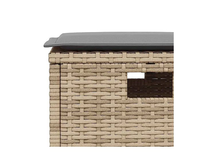 Ensemble à manger de jardin avec coussins 5pcs Beige poly rotin