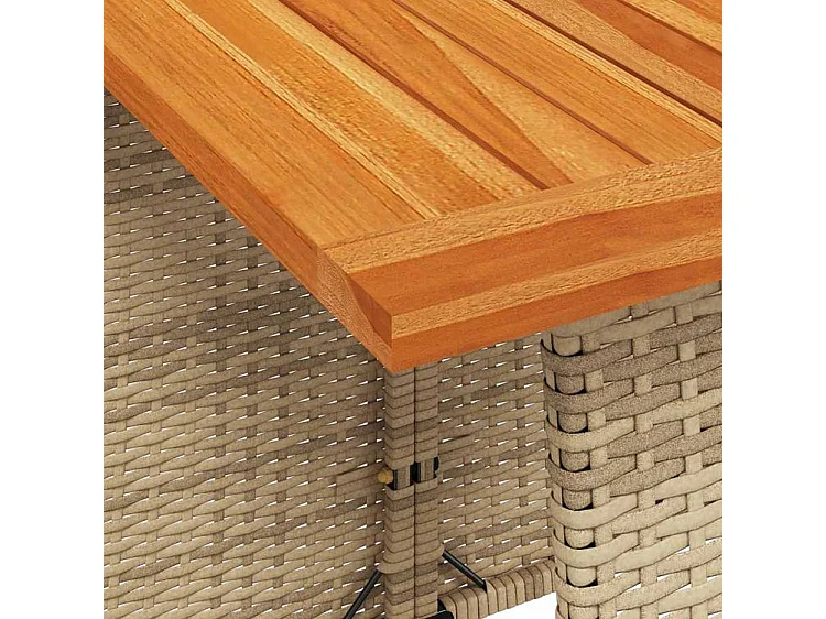 Ensemble à manger de jardin avec coussins 5pcs Beige poly rotin