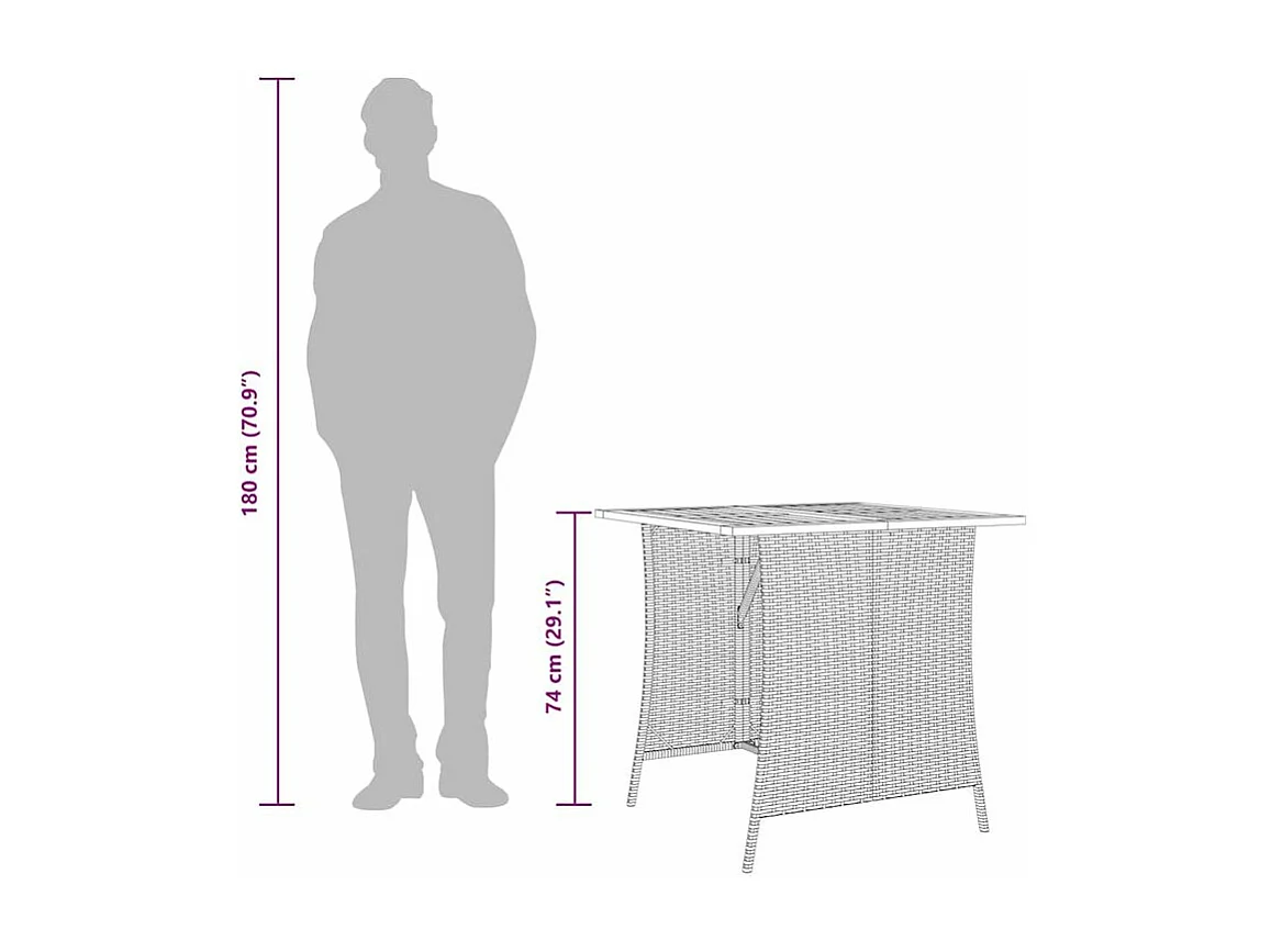 Ensemble à manger de jardin avec coussins 5pcs Beige poly rotin