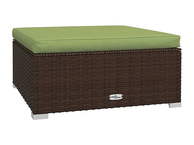 Salon de jardin 7 pcs avec coussins Résine tressée Marron