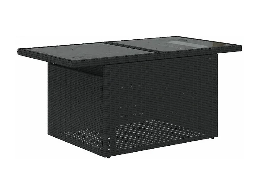 Salon de jardin 8 pcs avec coussins noir résine tressée