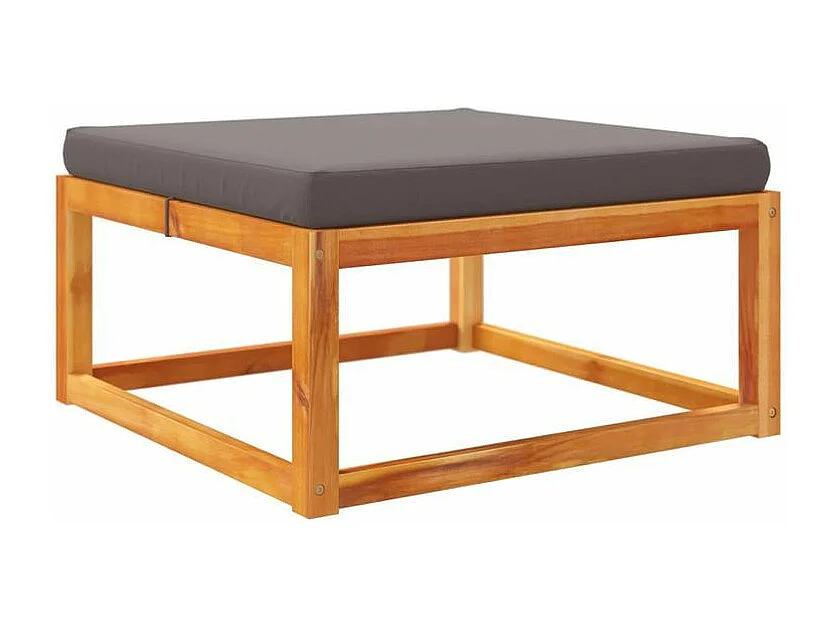 Repose-pied de jardin avec coussins bois massif d'acacia