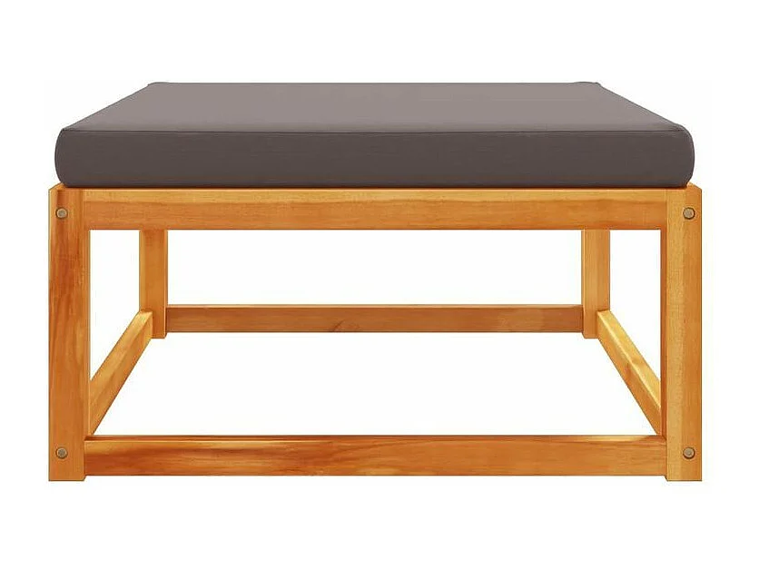 Repose-pied de jardin avec coussins bois massif d'acacia